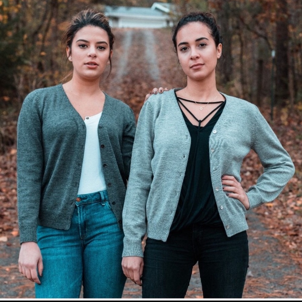 100% Peruvian Alpaca wool gray cardigan